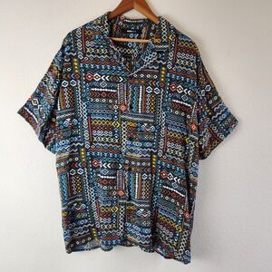 Nova Men Size XL NWT Tribal Multicolor Button Front Casual Shirt NovaMen